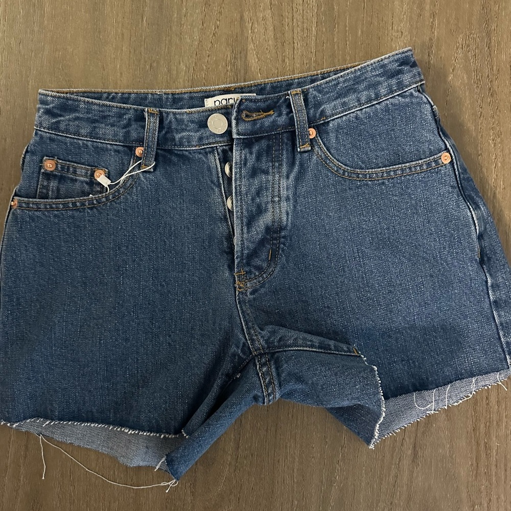 Parke medium wash denim shorts